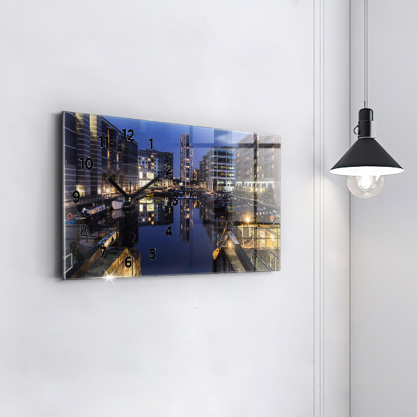 Horizontale Uhr mit motiv Beleuchtete Stadt bei Nacht