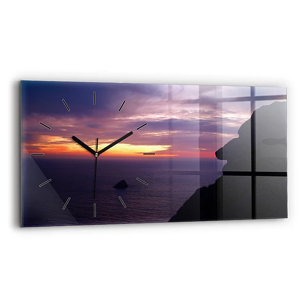 Horizontale Uhr mit motiv Stein-Kopf