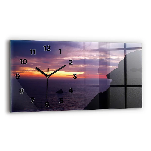Horizontale Uhr mit motiv Stein-Kopf
