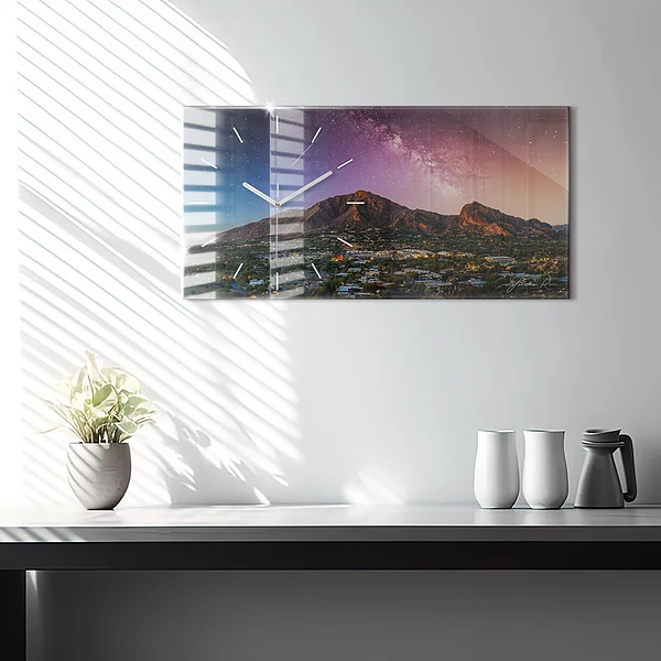 Horizontale Uhr mit motiv Berglandschaft