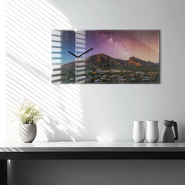 Horizontale Uhr mit motiv Berglandschaft