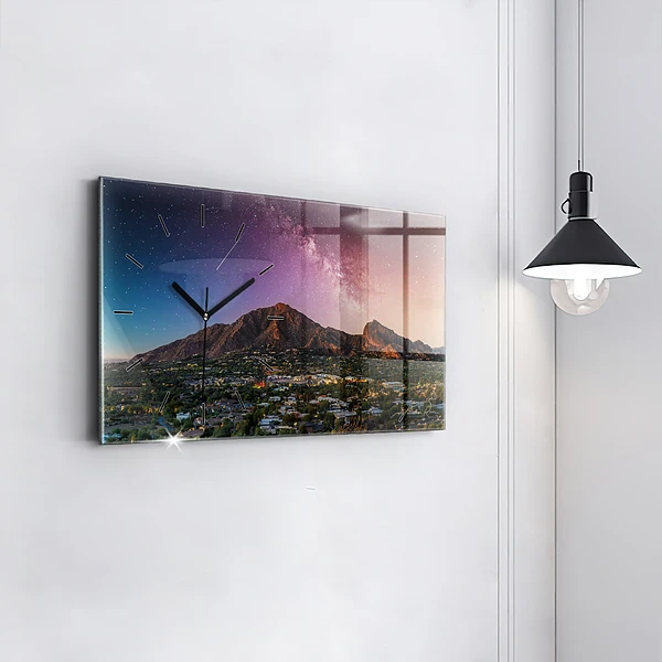 Horizontale Uhr mit motiv Berglandschaft