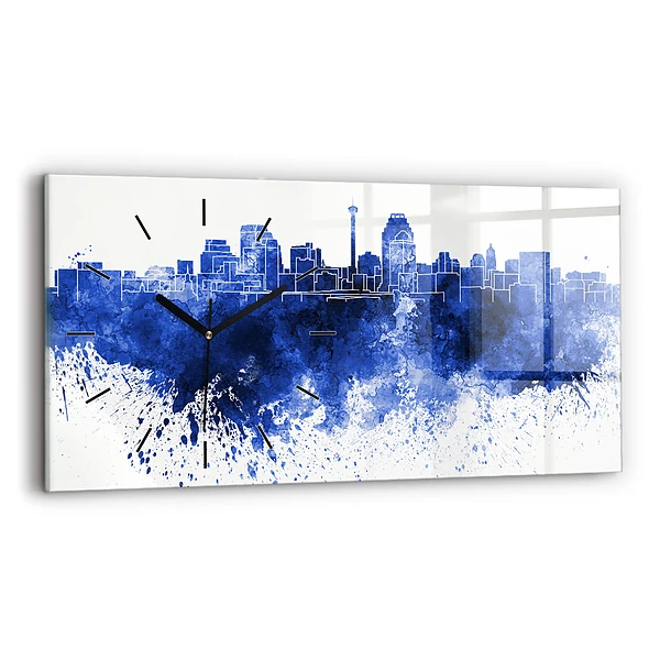 Horizontale Uhr San Antonio Aquarell