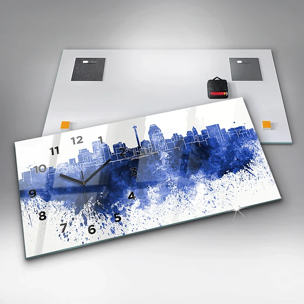 Horizontale Uhr San Antonio Aquarell