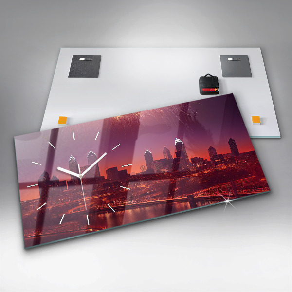 Horizontale Uhr Stadt bei Nacht in Philadelphia