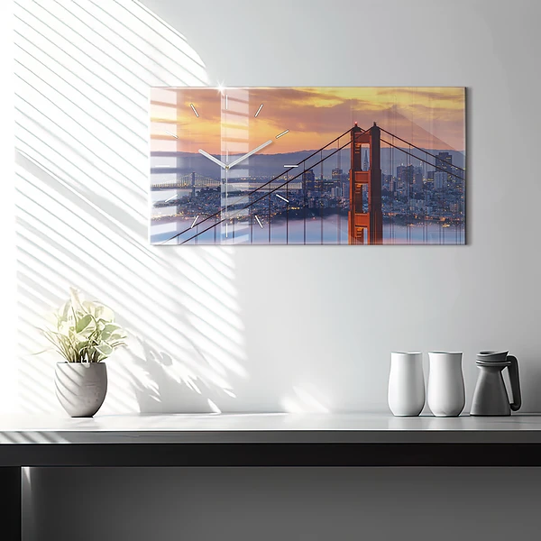 Horizontale Uhr mit motiv Brücke von San Francisco