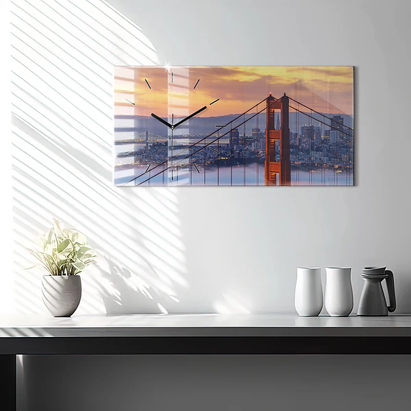 Horizontale Uhr mit motiv Brücke von San Francisco