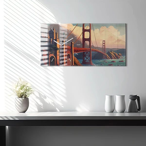 Horizontale Uhr mit motiv Brücke von San Francisco