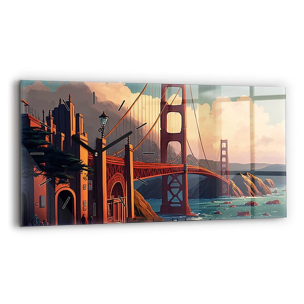 Horizontale Uhr mit motiv Brücke von San Francisco
