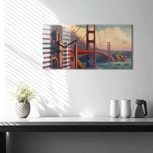 Horizontale Uhr mit motiv Brücke von San Francisco