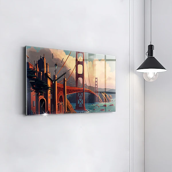 Horizontale Uhr mit motiv Brücke von San Francisco