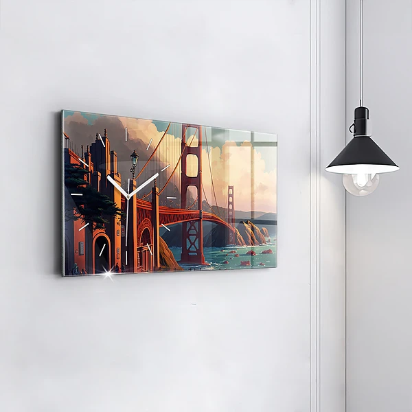 Horizontale Uhr mit motiv Brücke von San Francisco