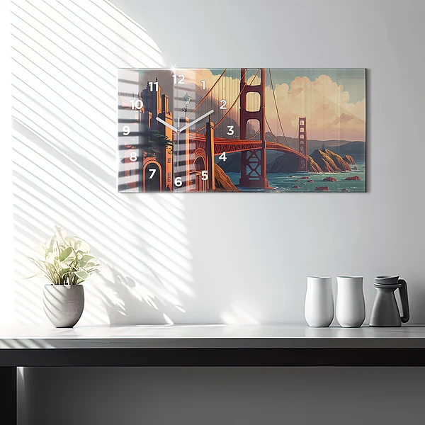 Horizontale Uhr mit motiv Brücke von San Francisco
