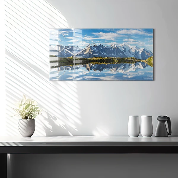 Horizontale Uhr mit motiv Chamonix-Tal, Französische Alpen