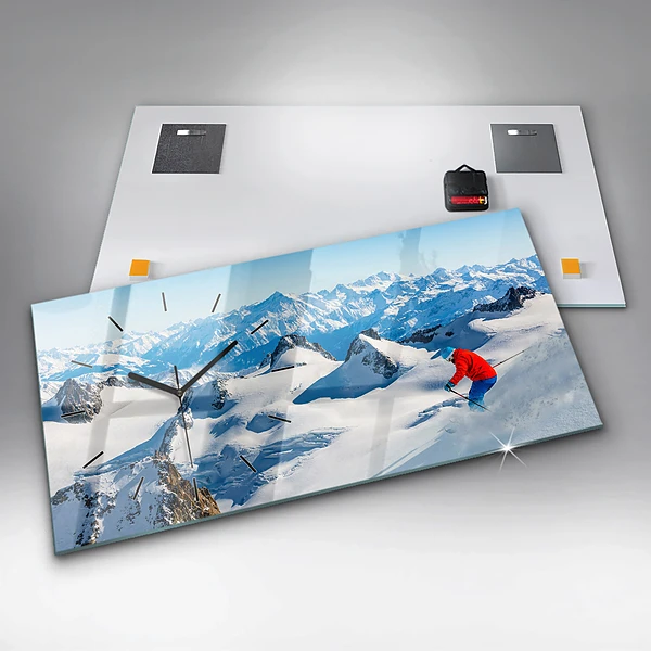Horizontale Uhr Skifahrer in den Alpen