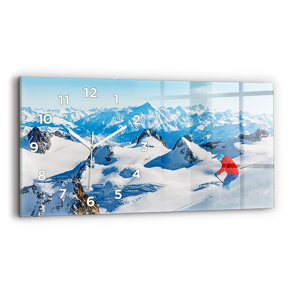 Horizontale Uhr Skifahrer in den Alpen