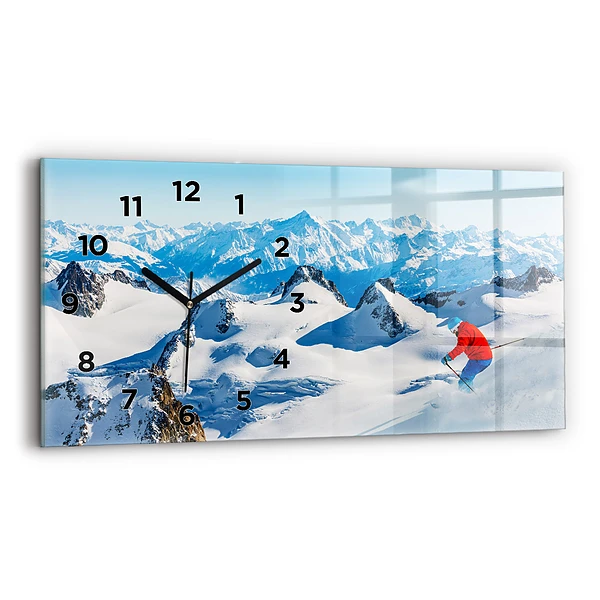 Horizontale Uhr Skifahrer in den Alpen