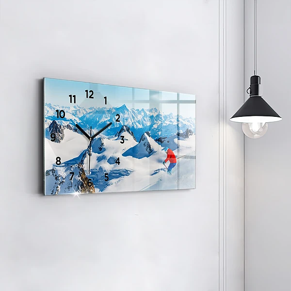 Horizontale Uhr Skifahrer in den Alpen