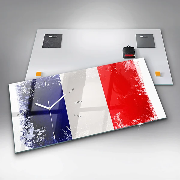 Horizontale Uhr Flagge von Frankreich