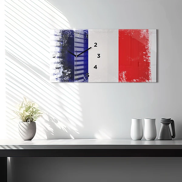 Horizontale Uhr Flagge von Frankreich