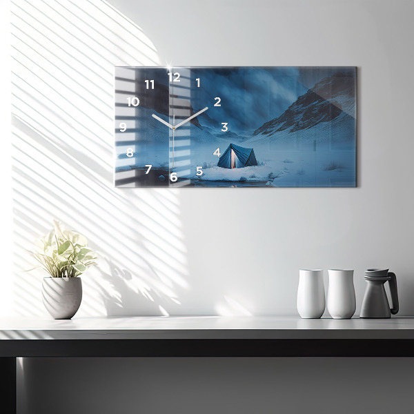 Horizontale Uhr mit motiv Zelt in den Bergen von Island