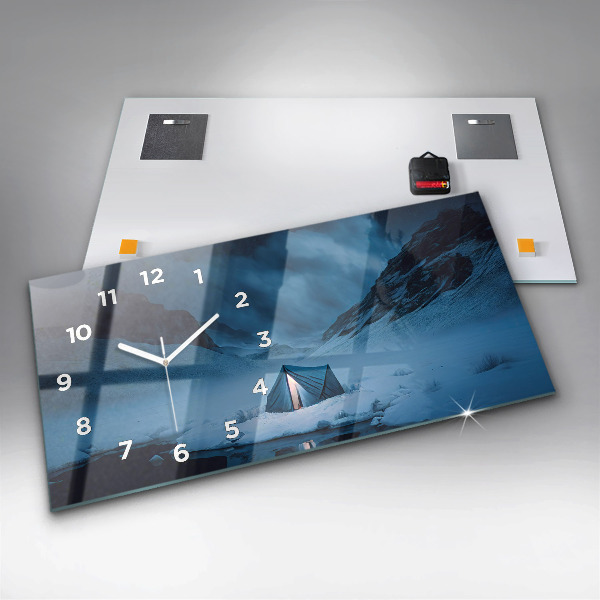 Horizontale Uhr mit motiv Zelt in den Bergen von Island