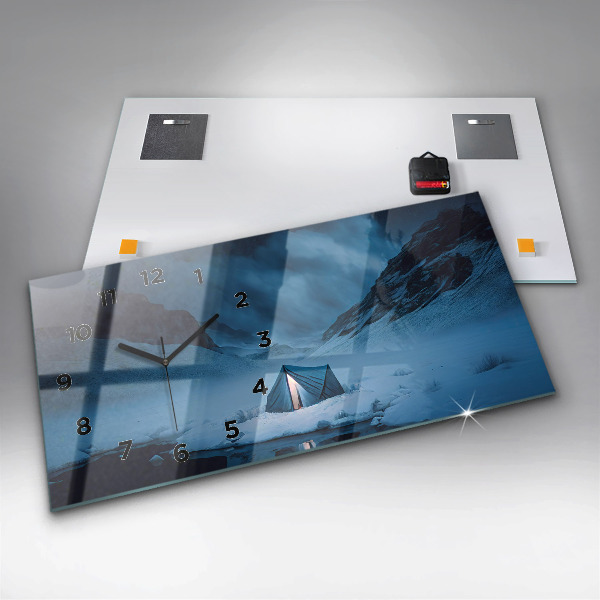 Horizontale Uhr mit motiv Zelt in den Bergen von Island