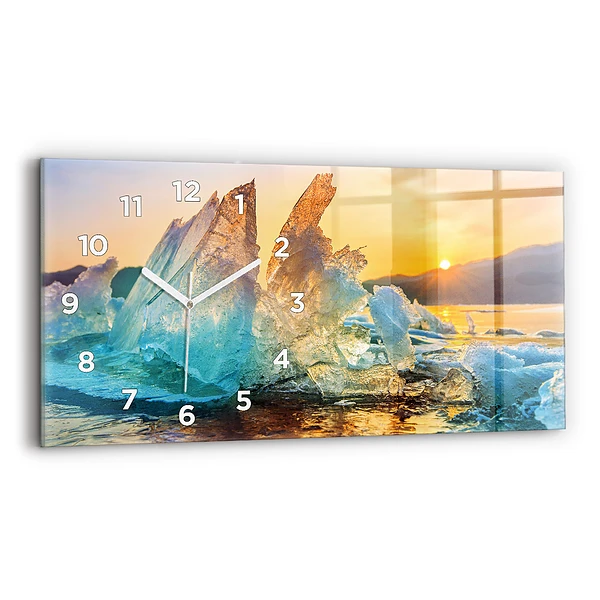 Horizontale Uhr mit motiv Eisberg und Sonnenaufgang