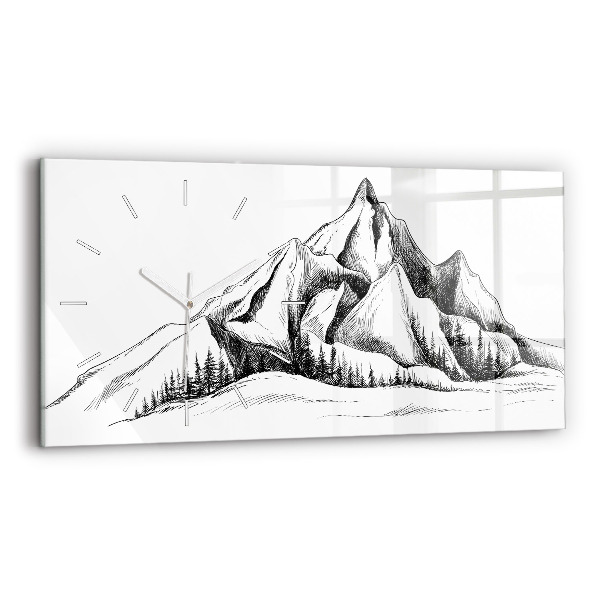 Horizontale Uhr Gezeichnete Berge