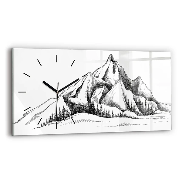 Horizontale Uhr Gezeichnete Berge