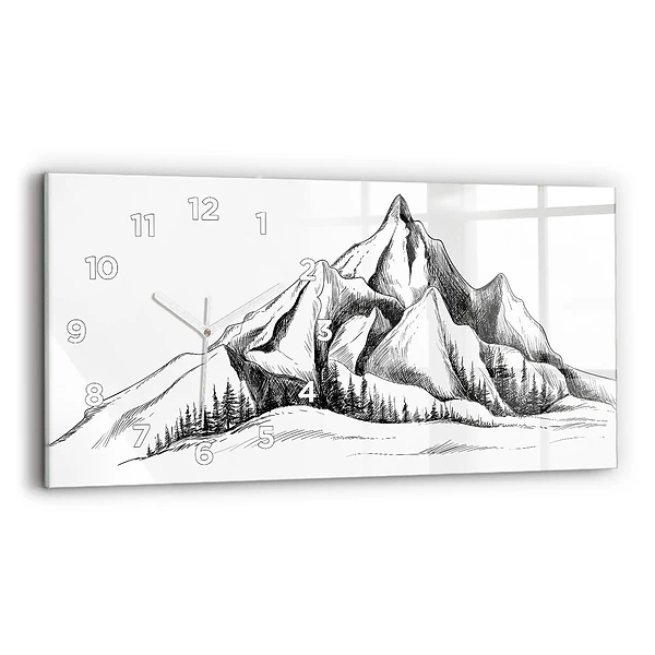 Horizontale Uhr Gezeichnete Berge