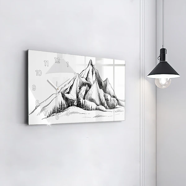 Horizontale Uhr Gezeichnete Berge