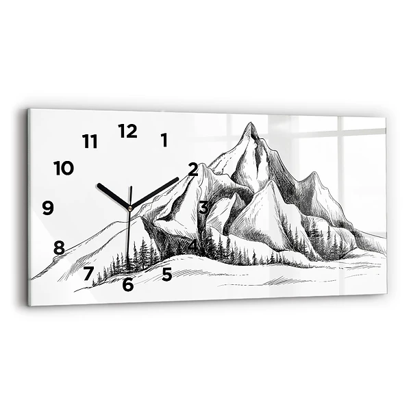 Horizontale Uhr Gezeichnete Berge
