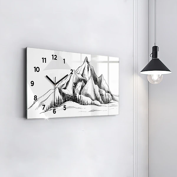 Horizontale Uhr Gezeichnete Berge