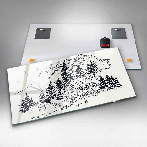 Horizontale Uhr Cartoon-Stadt