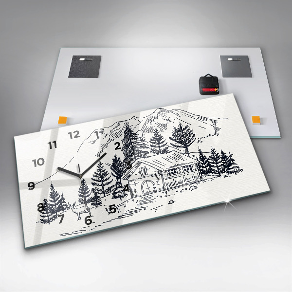 Horizontale Uhr Cartoon-Stadt