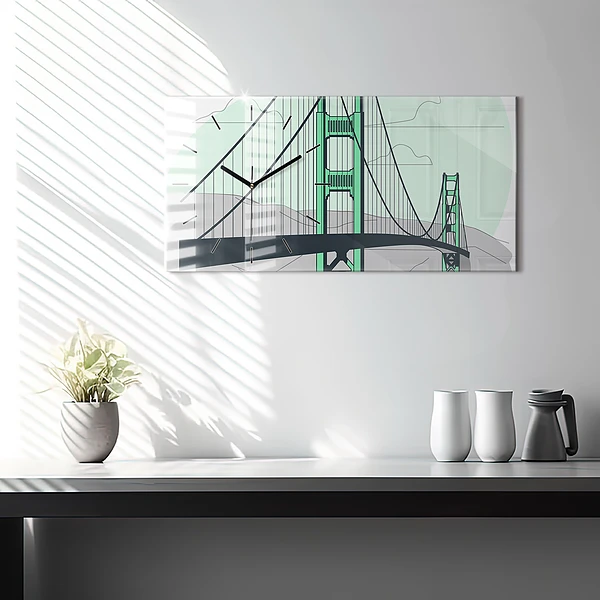 Horizontale Uhr mit motiv Grüne Brücke