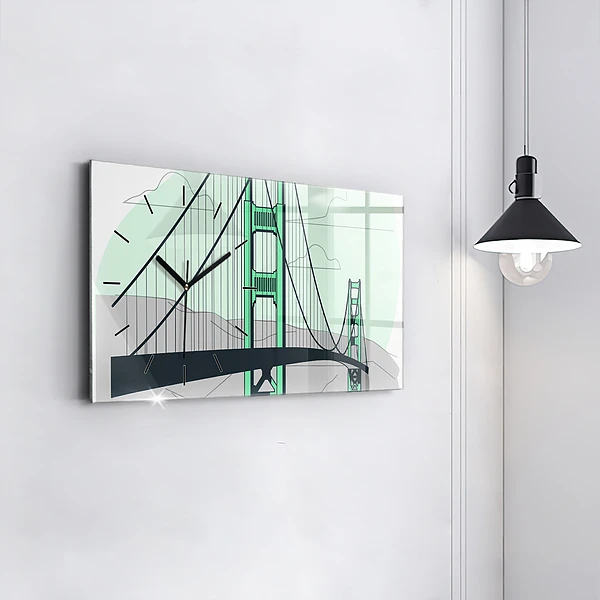 Horizontale Uhr mit motiv Grüne Brücke