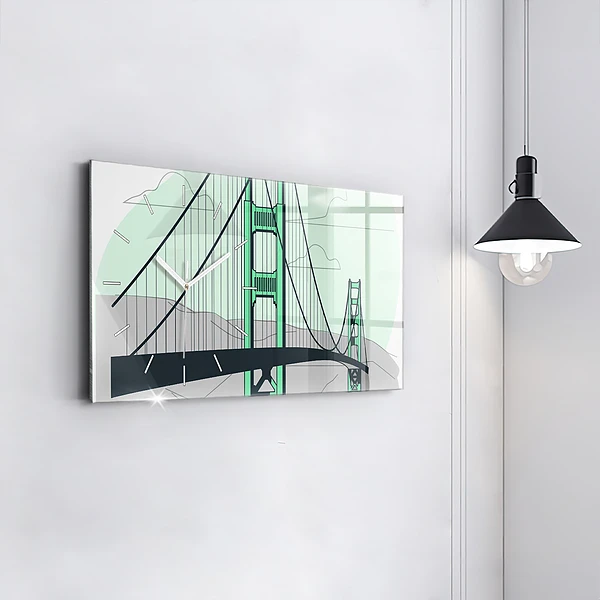 Horizontale Uhr mit motiv Grüne Brücke