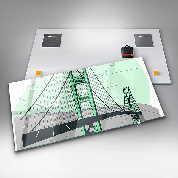 Horizontale Uhr mit motiv Grüne Brücke