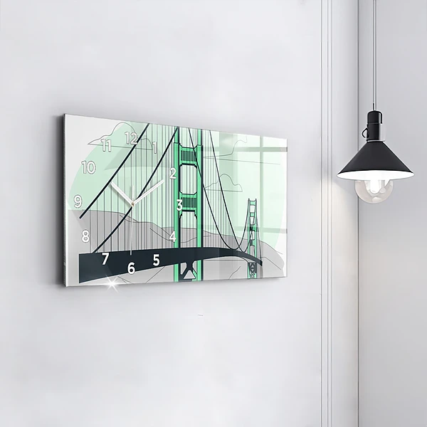Horizontale Uhr mit motiv Grüne Brücke
