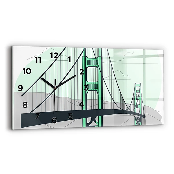 Horizontale Uhr mit motiv Grüne Brücke