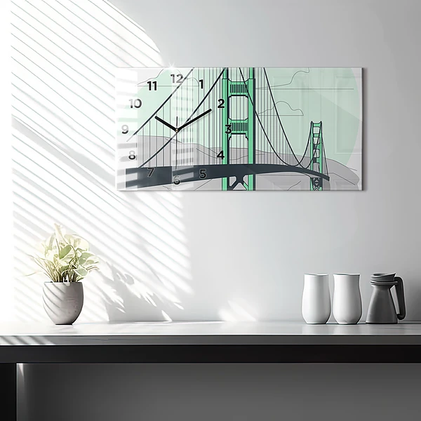 Horizontale Uhr mit motiv Grüne Brücke