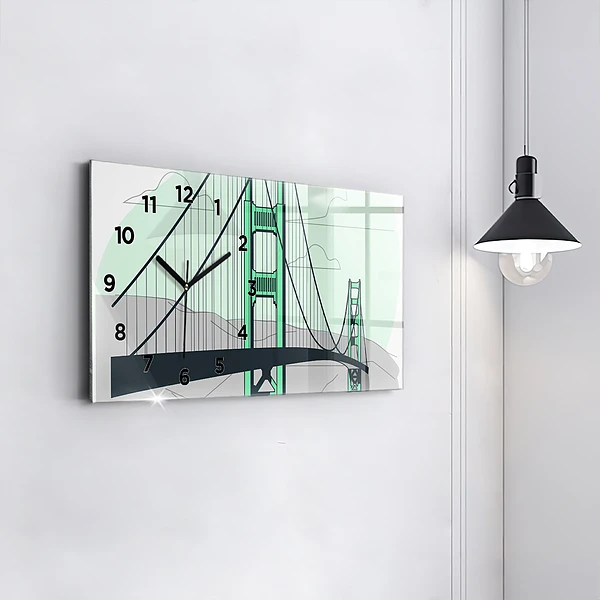Horizontale Uhr mit motiv Grüne Brücke