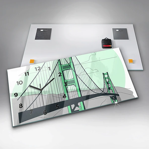 Horizontale Uhr mit motiv Grüne Brücke