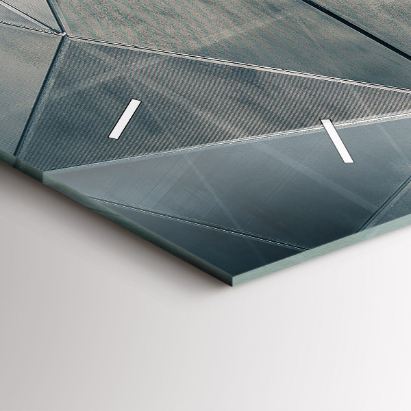 Horizontale Uhr mit motiv Metall abstrakte Dreiecke