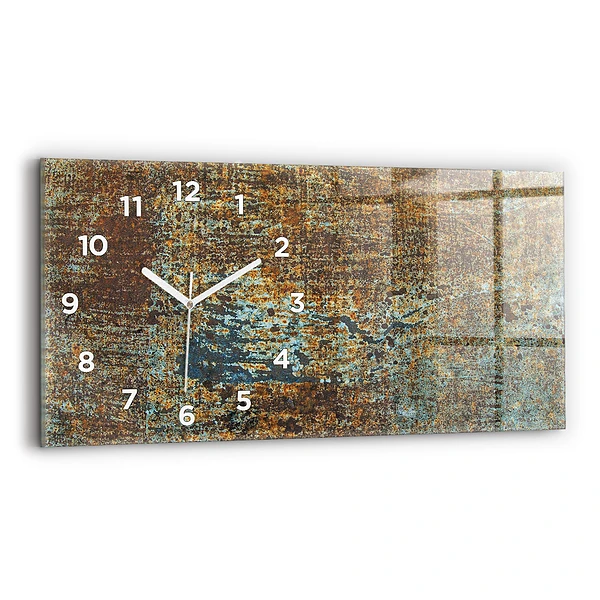 Horizontale Uhr mit motiv Textur von altem Metall