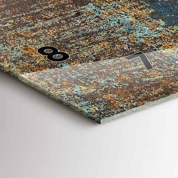 Horizontale Uhr mit motiv Textur von altem Metall