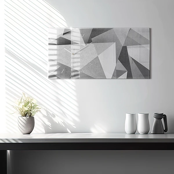 Horizontale Uhr Graue geometrische Abstraktion