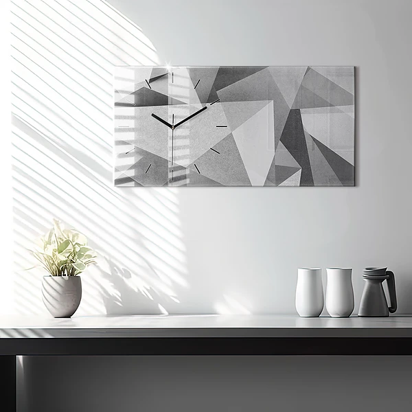 Horizontale Uhr Graue geometrische Abstraktion